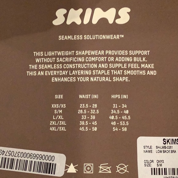 SKIMMS NIP Sculpting Low Back Bralette Onyx - Picture 7 of 9